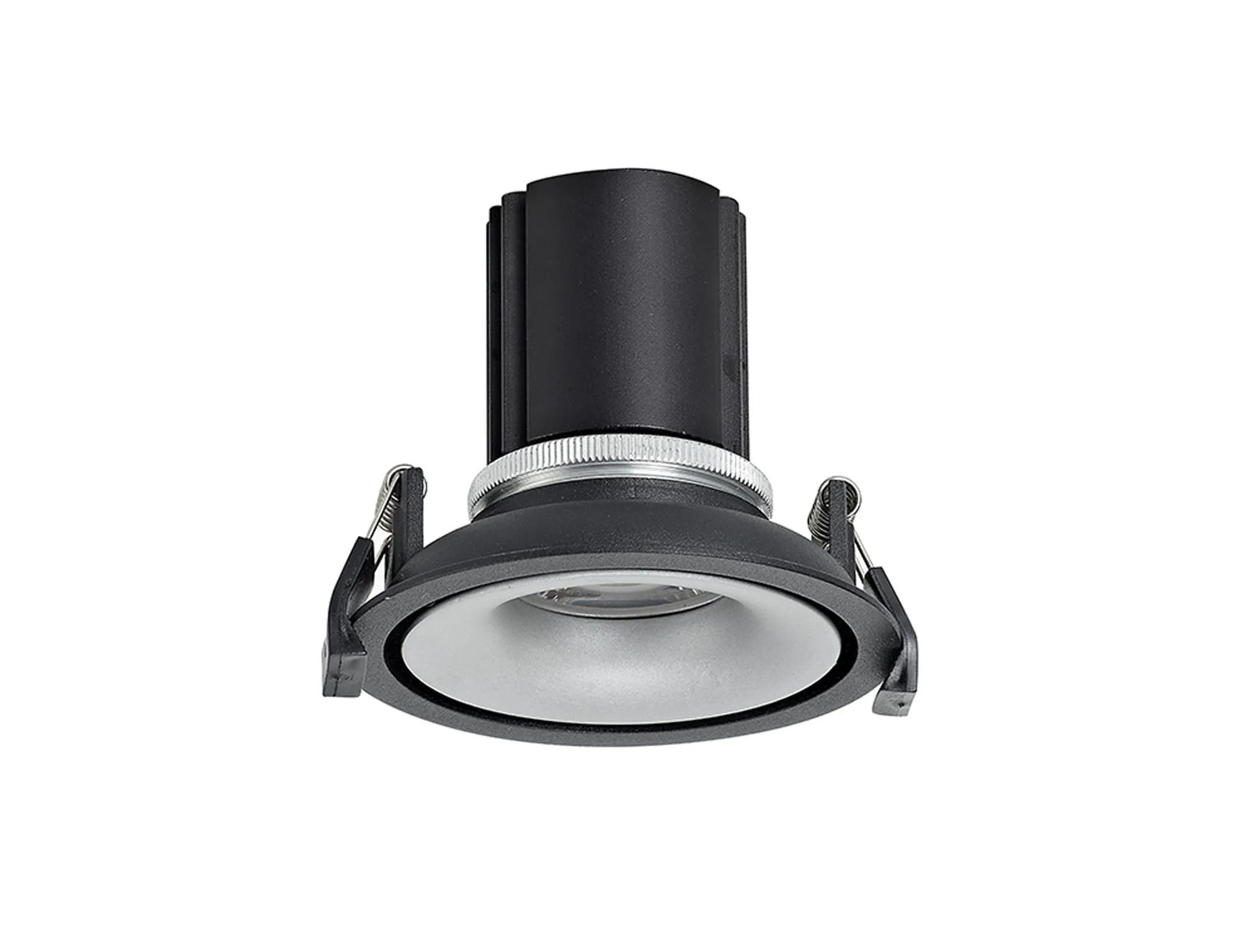 Bolor 12 Tridonic Powered 12W 4000K 1200lm 12° CRI>90 LED Engine Black/Silver Fixed Recessed Spotlight, IP20